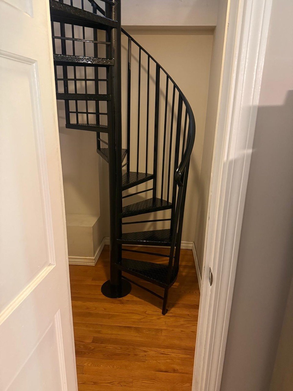 Black spiral staircase