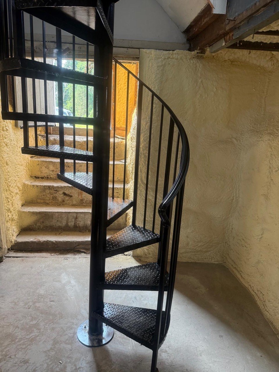 Black spiral staircase